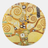 Baum des Lebens von Klimt Runder Aufkleber (Vorderseite)