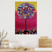BAUM DES LEBENS WALZBAUMALERIE POSTER (Küche)
