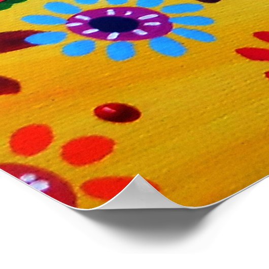 BAUM DES LEBENS WALZBAUMALERIE POSTER (Ecke)