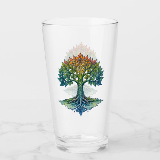 Baum des Lebens - Wandelndes Morgenrot Glas (Vorderseite)