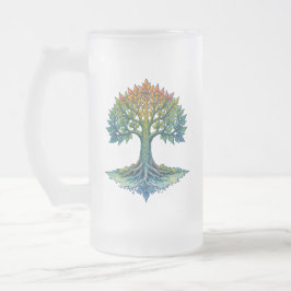 Baum des Lebens - Wandelndes Morgenrot Mattglas Bierglas