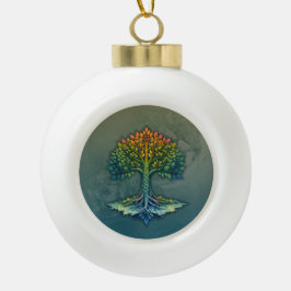 Baum des Lebens - Wechselnde Dämmerung Keramik Kugel-Ornament