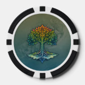 Baum des Lebens - Wechselnde Dämmerung Pokerchips (Vorderseite)