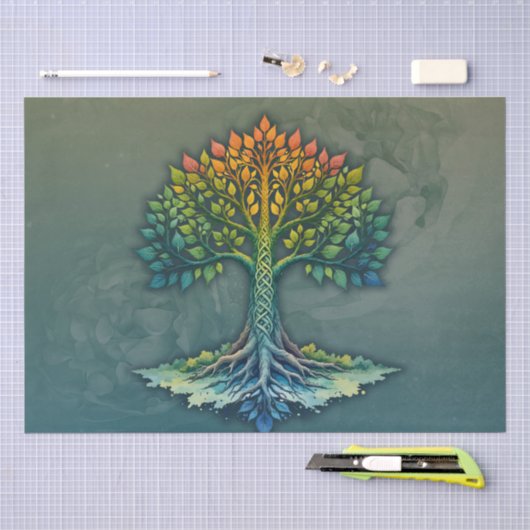 Baum des Lebens - Wechselnde Dämmerung Seidenpapier (Handwerk)