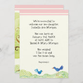 Baum des Lebens, Weibliche Mädchen Geburtsankündig Ankündigung (Vorne/Hinten)