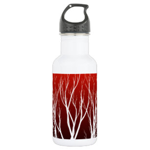 Baum des Lebens: Weiße Bäume auf roter Kunst Trinkflasche