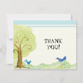 Baum des Lebens, Whimsical Boy Danke, flache Notiz Einladung (Rückseite)