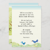 Baum des Lebens, Whimsical Junge Geburtserklärung Einladung (Vorne/Hinten)