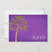 Baum des Lebens Wirbel Lila Bat Mitzvah UAWG RSVP Karte (Vorderseite)