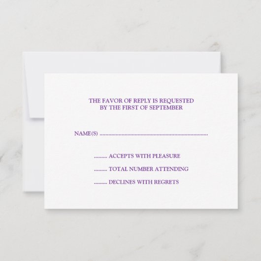 Baum des Lebens Wirbel Lila Bat Mitzvah UAWG RSVP Karte (Rückseite)