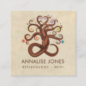 Baum des Lebens wirl Quadratische Visitenkarte (Vorderseite)