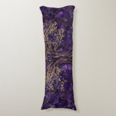 Baum des Lebens - Yggdrasil Amethyst und Gold Seitenschläferkissen (Vorderseite Vertikal)