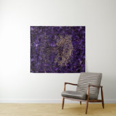 Baum des Lebens - Yggdrasil Amethyst und Gold Wandteppich (Beispiel (Horizontal))