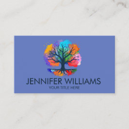 Baum des Lebens - Yggdrasil - Aquarellfarbe Visitenkarte