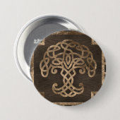 Baum des Lebens - Yggdrasil auf keltischem Muster Button (Vorne & Hinten)
