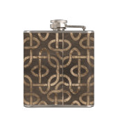 Baum des Lebens - Yggdrasil auf keltischem Muster Flachmann (Rückseite)