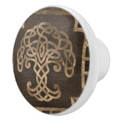 Baum des Lebens - Yggdrasil auf keltischem Muster Keramikknauf (Rechts)
