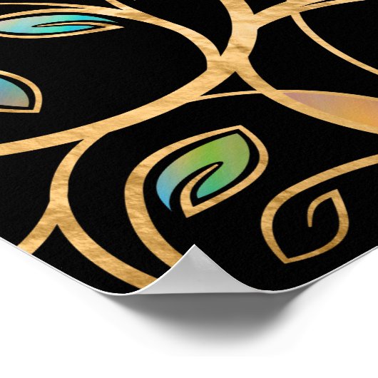 Baum des Lebens - Yggdrasil - farbenfrohe Blätter Poster (Ecke)