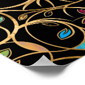 Baum des Lebens - Yggdrasil - farbenfrohe Blätter Poster (Ecke)