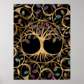 Baum des Lebens - Yggdrasil - farbenfrohe Blätter Poster (Vorne)