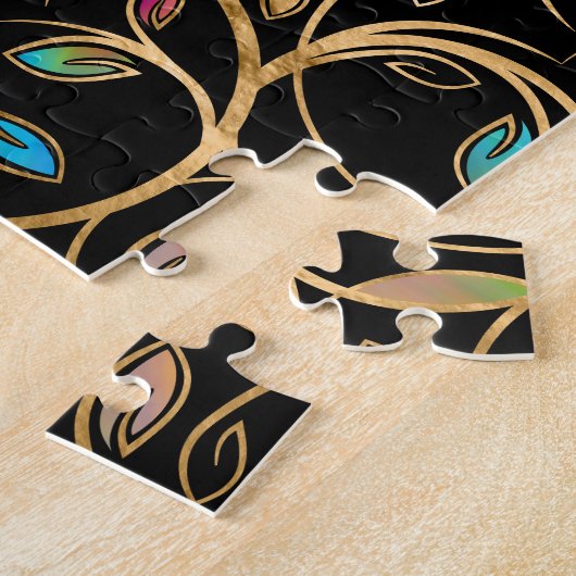 Baum des Lebens - Yggdrasil - farbenfrohe Blätter Puzzle (Seite)