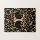 Baum des Lebens - Yggdrasil - farbenfrohe Blätter Puzzle (Horizontal)