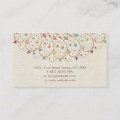 Baum des Lebens - Yggdrasil - farbenfrohe Blätter Visitenkarte (Rückseite)