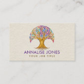 Baum des Lebens - Yggdrasil - farbenfrohe Blätter Visitenkarte (Vorderseite)