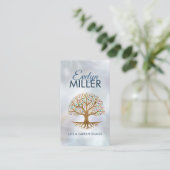 Baum des Lebens - Yggdrasil - farbenfrohe Blätter Visitenkarte (Stehend Vorderseite)