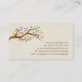 Baum des Lebens - Yggdrasil - farbenfrohe Blätter Visitenkarte (Rückseite)