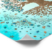 Baum des Lebens - Yggdrasil - Gentle blue Poster (Ecke)