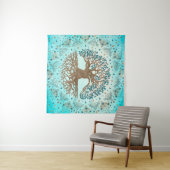 Baum des Lebens - Yggdrasil - Gentle blue Wandteppich (Beispiel (Horizontal))