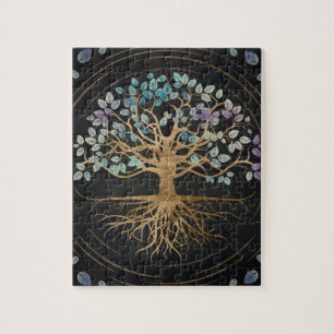 Baum des Lebens - Yggdrasil - Gold u. malte Puzzle