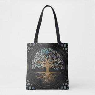 Baum des Lebens - Yggdrasil - Gold u. malte Tasche