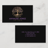 Baum des Lebens - Yggdrasil - Gold und Amethyst Visitenkarte (Vorne/Hinten)