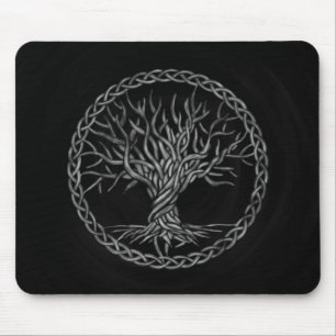 Baum des Lebens - Yggdrasil - Grayscale Mousepad