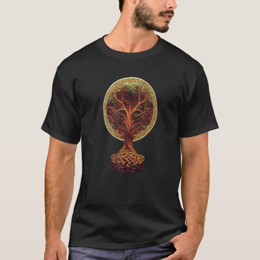 Baum des Lebens Yggdrasil keltische Knüpfarbeit No T-Shirt (Vorderseite)
