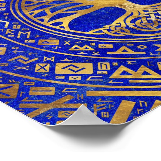 Baum des Lebens - Yggdrasil - Lapis Lazuli Poster (Ecke)