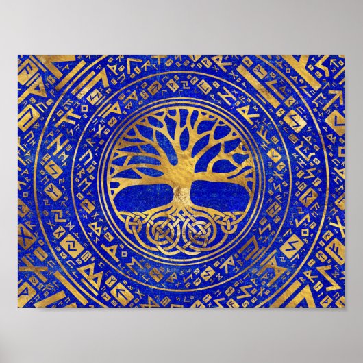 Baum des Lebens - Yggdrasil - Lapis Lazuli Poster (Vorne)