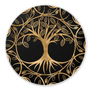 Baum des Lebens - Yggdrasil Mandala Keramikknauf