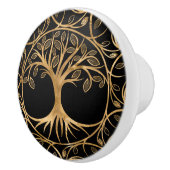 Baum des Lebens - Yggdrasil Mandala Keramikknauf (Rechts)