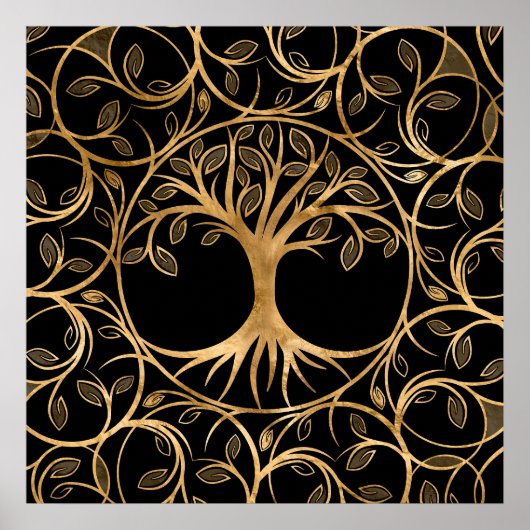 Baum des Lebens - Yggdrasil Mandala Poster (Vorne)