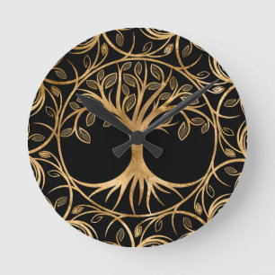 Baum des Lebens - Yggdrasil Mandala Runde Wanduhr