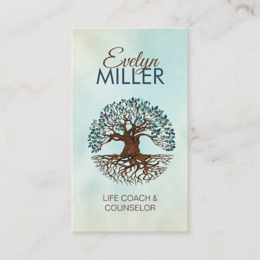 Baum des Lebens - Yggdrasil - Marmor-Blätter Visitenkarte (Vorderseite)