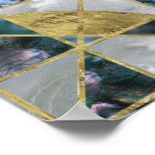 Baum des Lebens - Yggdrasil - Marmor und Gold Poster (Ecke)