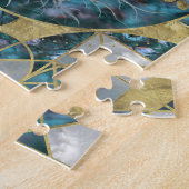 Baum des Lebens - Yggdrasil - Marmor und Gold Puzzle (Seite)