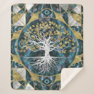 Baum des Lebens - Yggdrasil - Marmor und Gold Sherpadecke