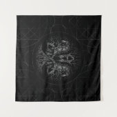 Baum des Lebens - Yggdrasil mit Raben Wandteppich (Vorderseite (Horizontal))