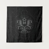 Baum des Lebens - Yggdrasil mit Raben Wandteppich (Vorderseite)