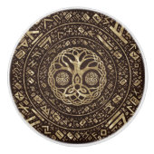 Baum des Lebens - Yggdrasil mit Trinity Knot Keramikknauf (Vorderseite)